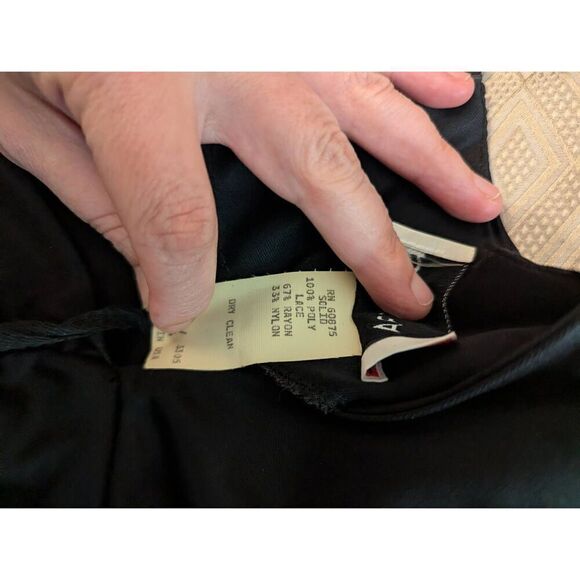 Vintage ISADORA Party Prom Costume Bodycon Dress Tiered Lace Small Goth Size 4 - Picture 7 of 7